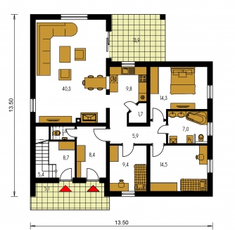 Mirror image | Floor plan of ground floor - PREMIER 158